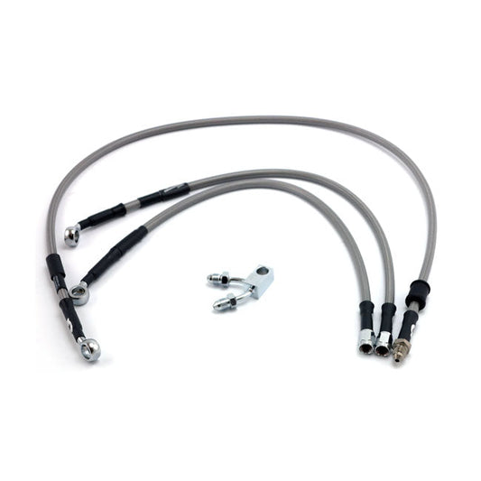 MCS by Goodridge brake line front, stainless clear coated