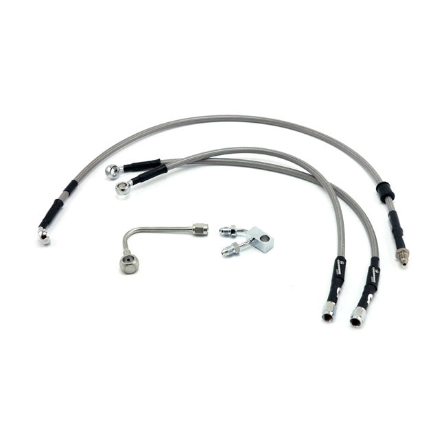 MCS by Goodridge brake line front, stainless clear coated