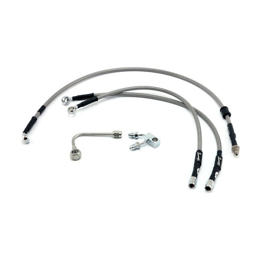 MCS by Goodridge brake line front, stainless clear coated