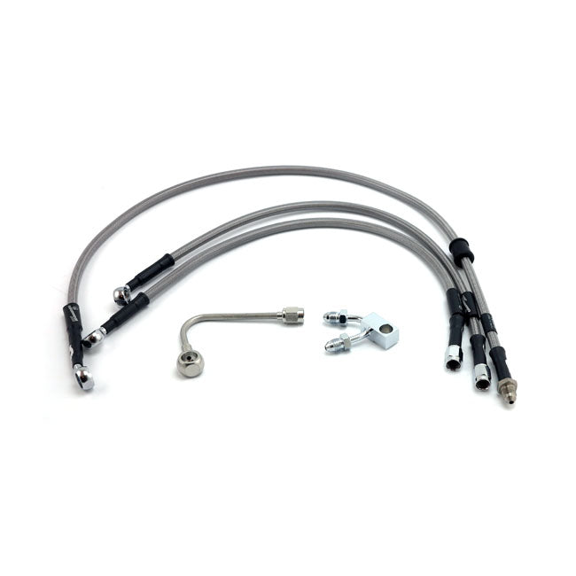 MCS by Goodridge brake line front, stainless clear coated