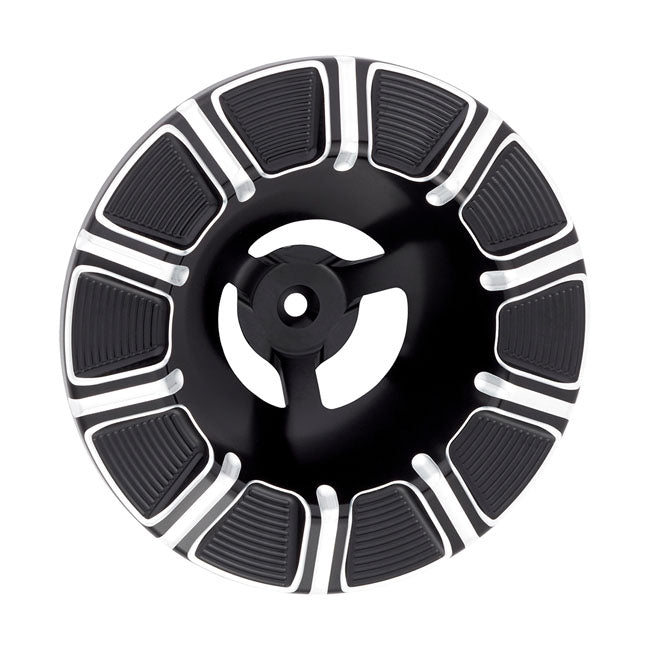 Arlen Ness, 10-Gauge Velocity 65°/90° air cleaner cover. Blk