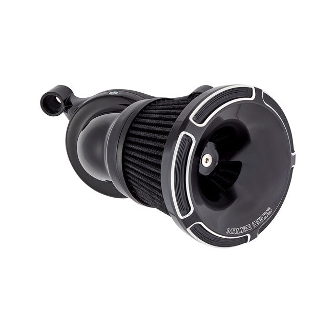 Arlen Ness, Beveled Velocity 65°/90° air cleaner cover. Blk