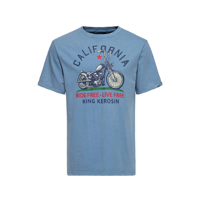 King Kerosin California t-shirt smoke blue