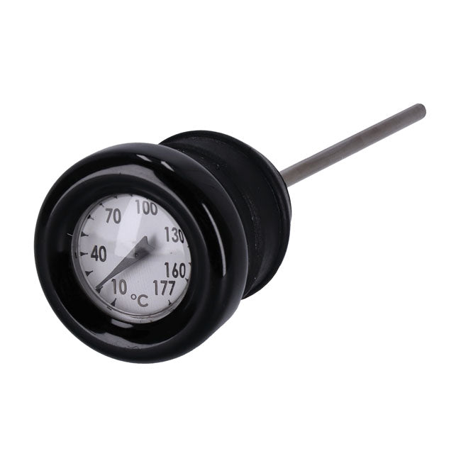 Oil tank dipstick with temperature gauge Black w/white face