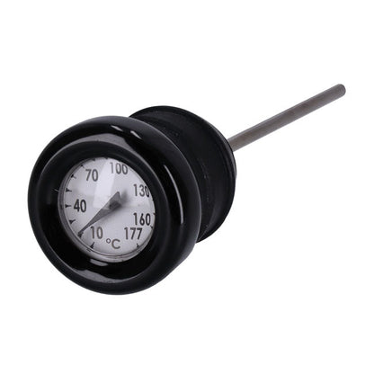 Oil tank dipstick with temperature gauge Black w/white face