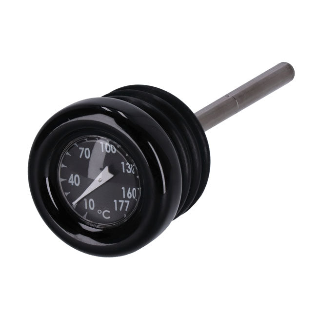 Oil tank dipstick with temperature gauge Black w/black face