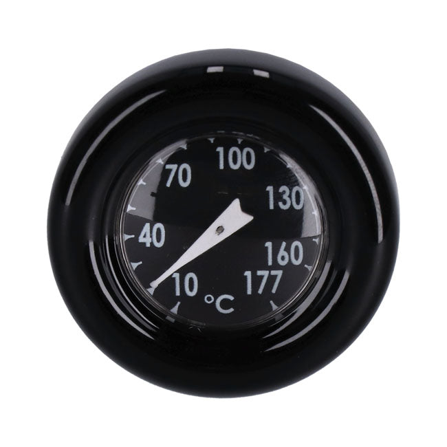 Oil tank dipstick with temperature gauge Black w/black face