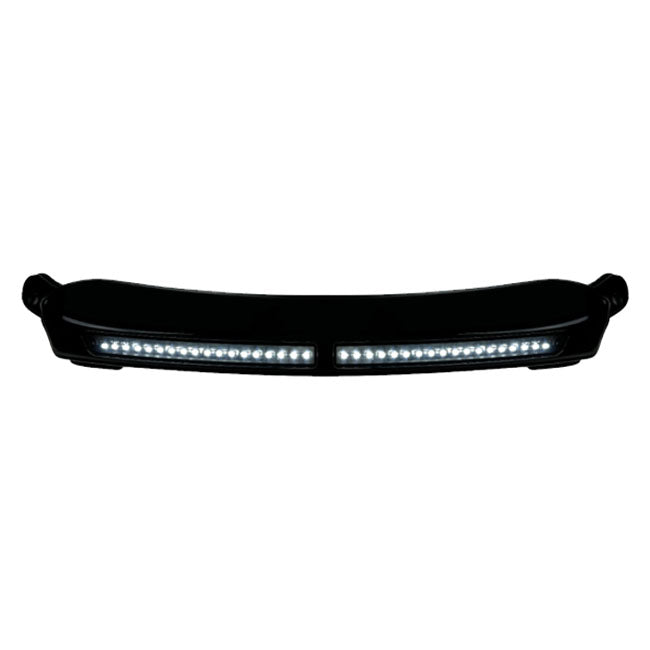 Custom Dynamics, white DRL center windshield trim. Black