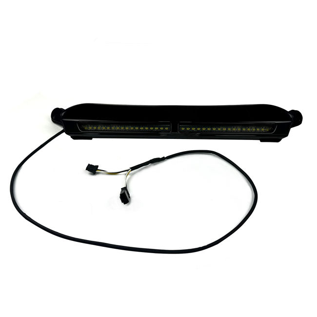 Custom Dynamics, white DRL center windshield trim. Black