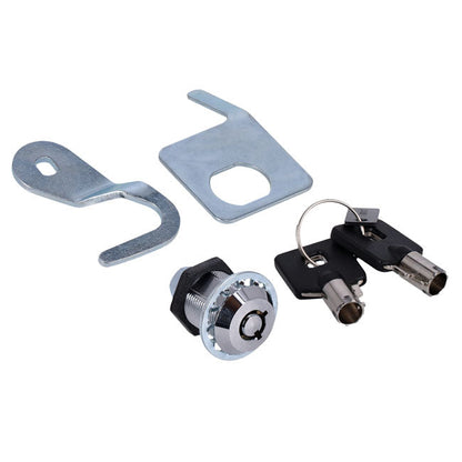 Saddlebag lock and key kit. Chrome