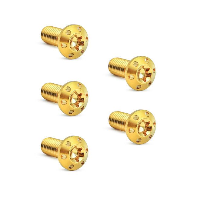 Arlen Ness, Titanium brake rotor bolt kit. Rear. Gold