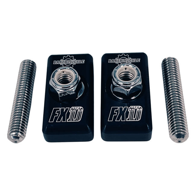 Bare Knuckle Performance, Axle adjuster plate kit. FXD logo