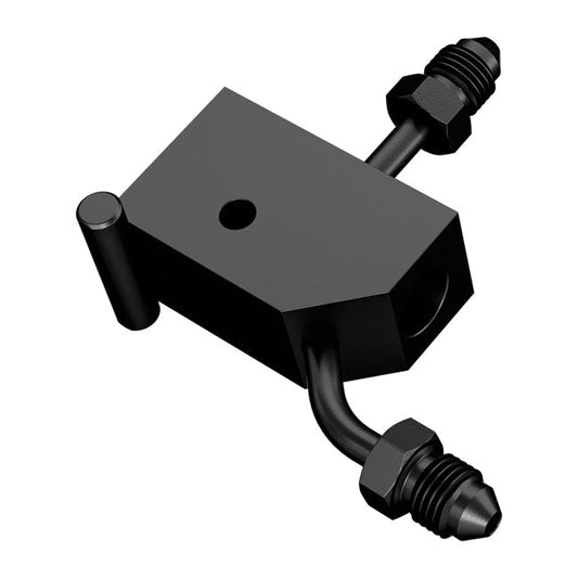 Goodridge, steel brake tee. Black plated carbon steel