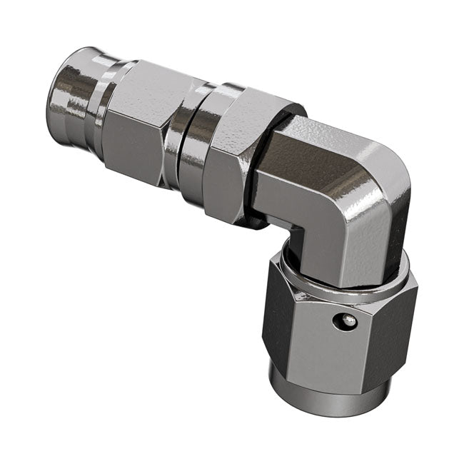Goodridge, hose end 90 degree forged swivel bend tube. SS