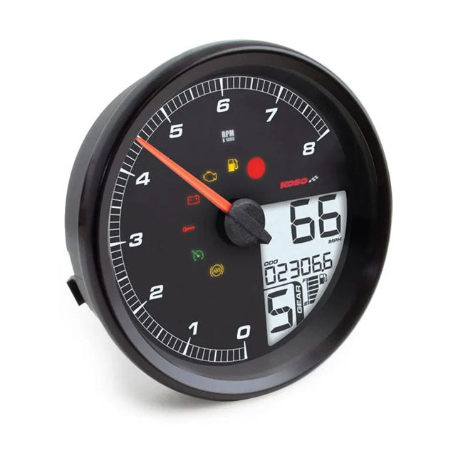 KOSO, HD-05 speedometer tachometer Black bezel