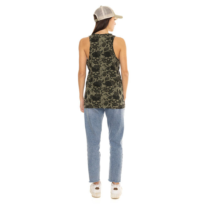 Von Dutch AOP Skull female top khaki