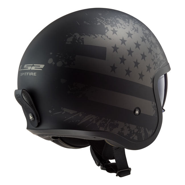 LS2 Spitfire II black Flag helmet