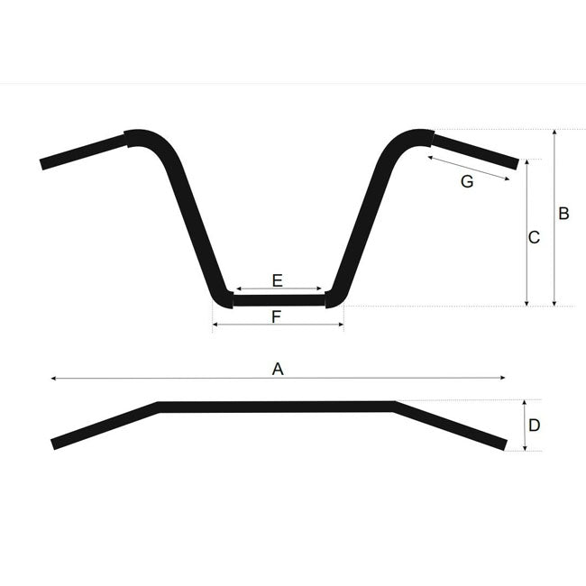Westland Customs, 1-1/4" Apehanger. Black. 15" high