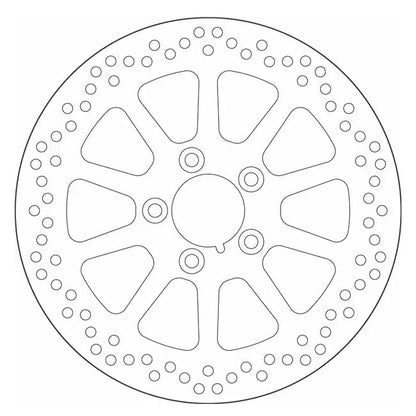 SBS, ''10-Spoke Rigid'' brake rotor 300mm. Rear. 6mm thick