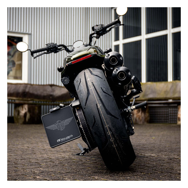 *6 DAYS EXTRA TRANSIT TIME* HeinzBikes, side mount license plate bracket. Black