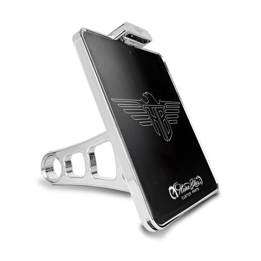 *6 DAYS EXTRA TRANSIT TIME* HeinzBikes, side mount license plate holder kit. Chrome