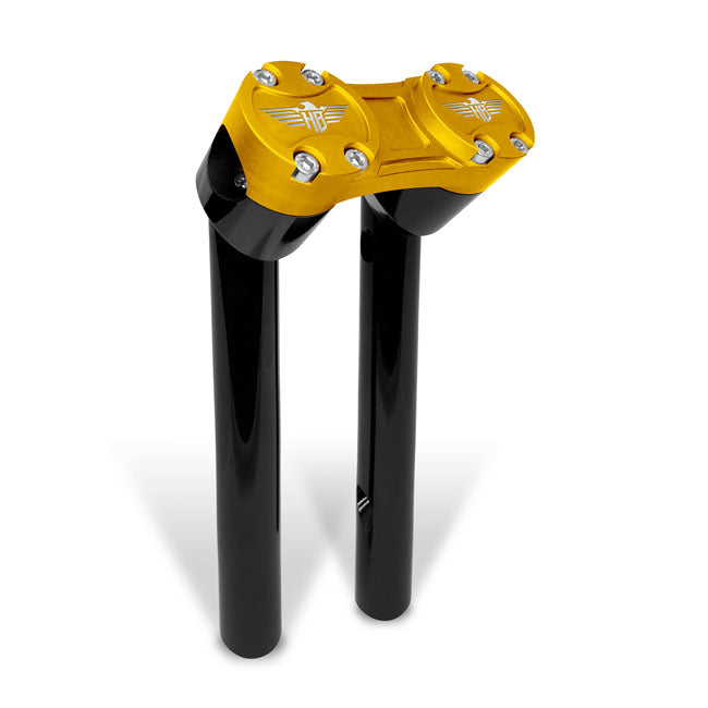 *6 DAYS EXTRA TRANSIT TIME* HeinzBikes, Clubstyle pullback risers 10". Black/Gold
