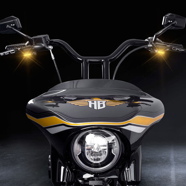 HeinzBikes, ''Stripes'' below bar turn signals Black no PL
