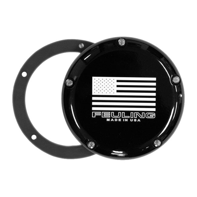 Feuling, derby cover American Flag Black CC