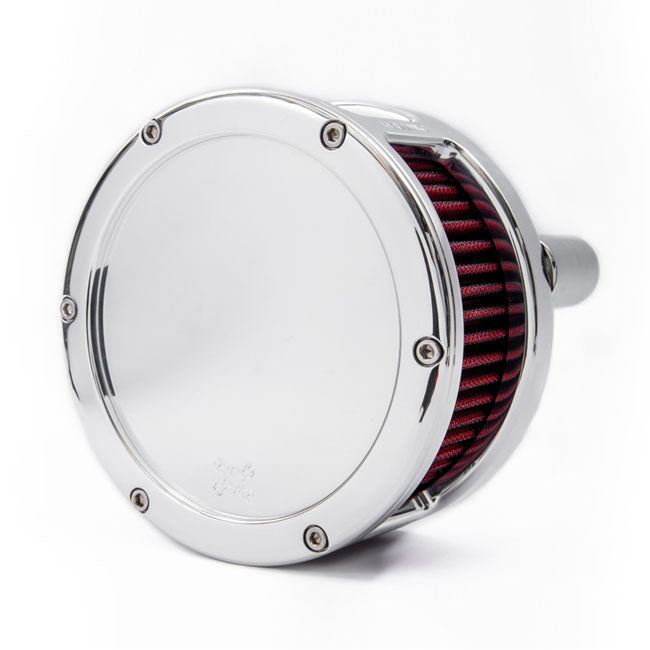 Feuling, BA air cleaner. Chrome. Red filter. Solid cover