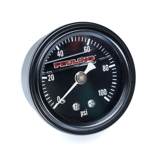 Feuling, liquid filled 100PSI oil pressure gauge