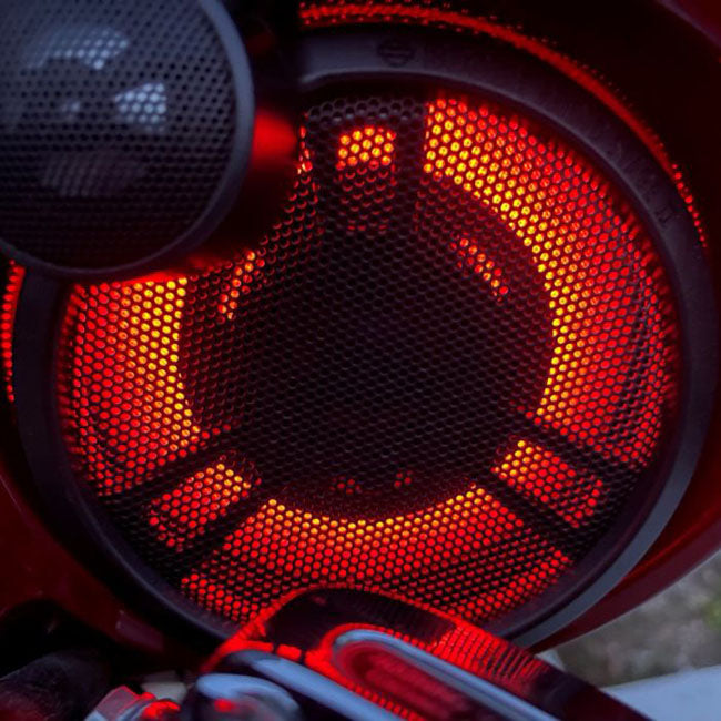 Custom Dynamics, ProGLOW LED fairing speaker lights. Upper