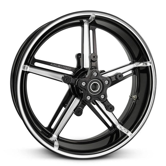 Arlen Ness, 19 x 3.25 Factory 24 wheel. Front. Black CC