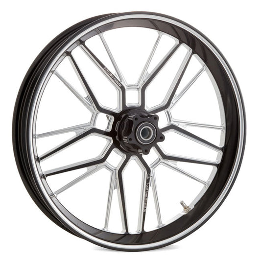 Arlen Ness, rim Split Spoke 19 x 3.25". Front. Black CC