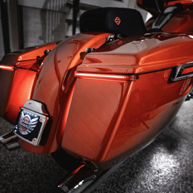 Custom Dynamics, Low Profile LED saddlebag lights. Red