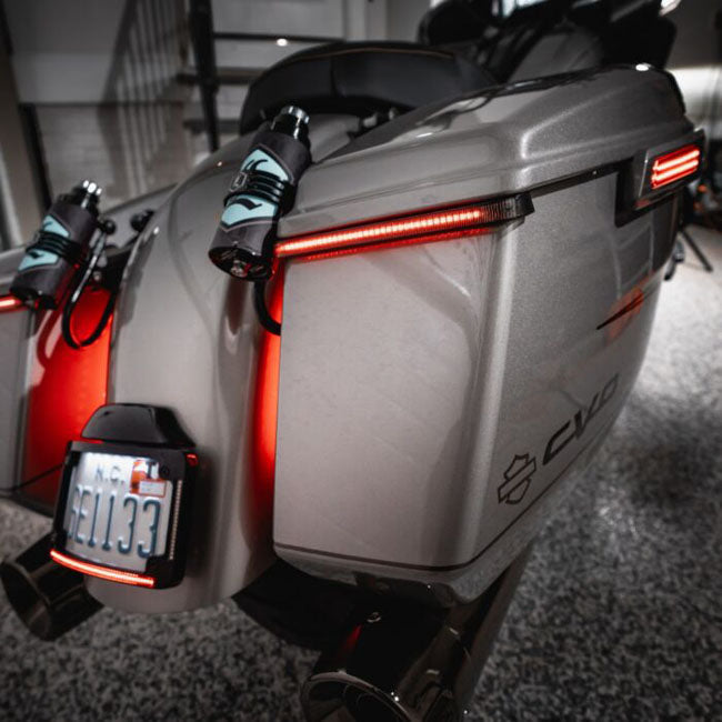 Custom Dynamics, Low Profile LED saddlebag lights. Red