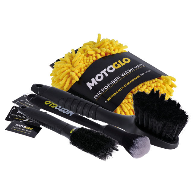 MotoGlo, brush and mitt set