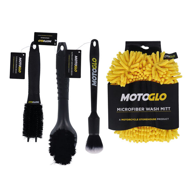MotoGlo, brush and mitt set