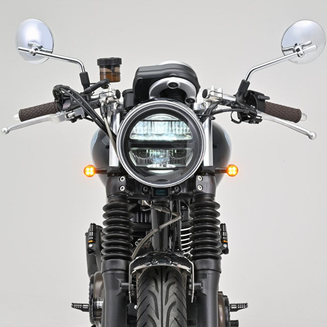Daytona, D-light Sol2 mini turn signals. Amber lens