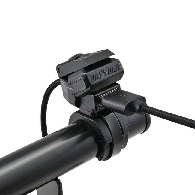 Daytona, handlebar mounted USB-A charge port kit