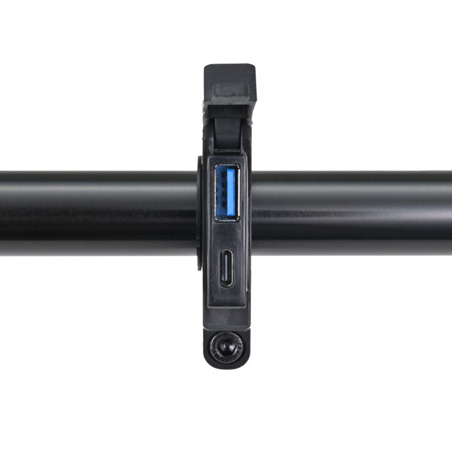 Daytona, handlebar mount USB-A/C slim mount charge port kit