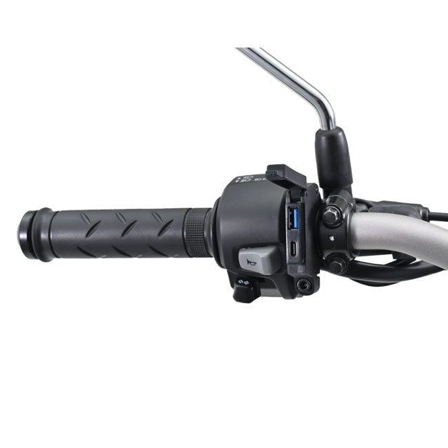 Daytona, handlebar mount USB-A/C slim mount charge port kit