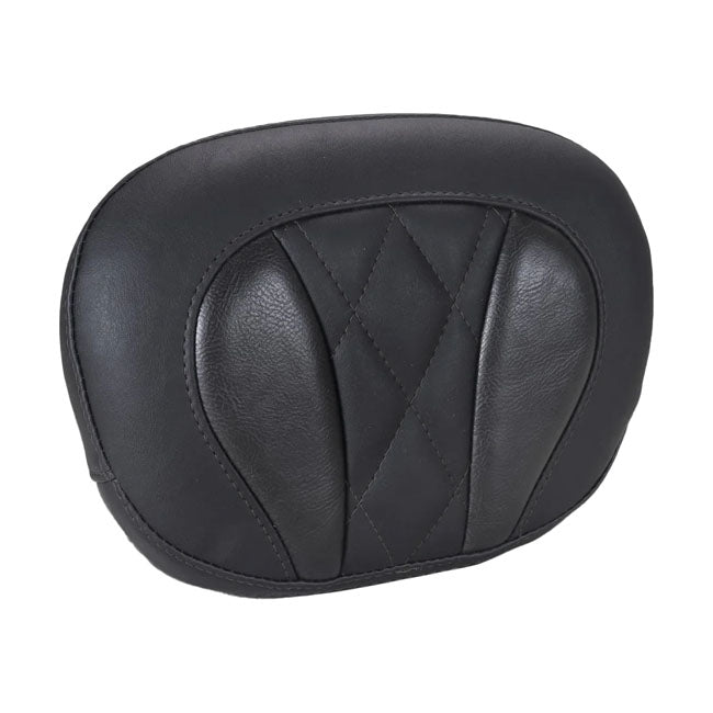 Mustang, sissy bar back pad. Black. Deluxe Diamond
