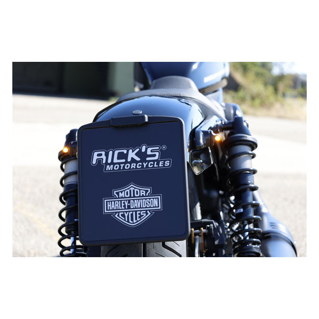 *14 DAYS EXTRA TRANSIT TIME* Rick''s Motorcycles, center license plate bracket. Black