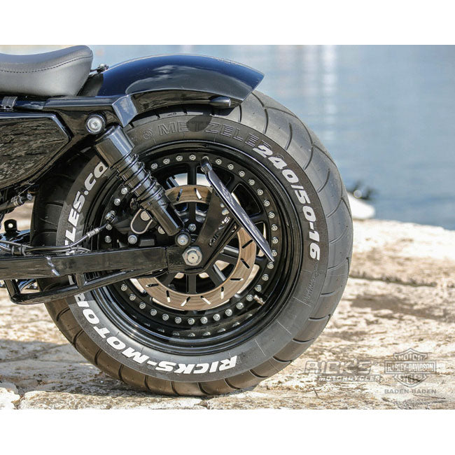 *14 DAYS EXTRA TRANSIT TIME* Rick''s Motorcycles, side mount license plate kit short.Black