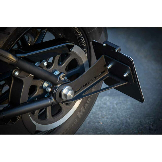 *14 DAYS EXTRA TRANSIT TIME* Rick''s Motorcycles, side mount License plate bracket. Black