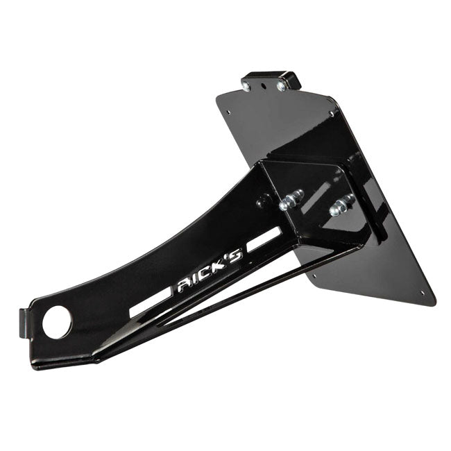 *14 DAYS EXTRA TRANSIT TIME* Rick''s Motorcycles, side mount License plate bracket. Black
