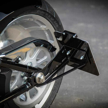 *14 DAYS EXTRA TRANSIT TIME* Rick''s Motorcycles, side mount License plate bracket. Black