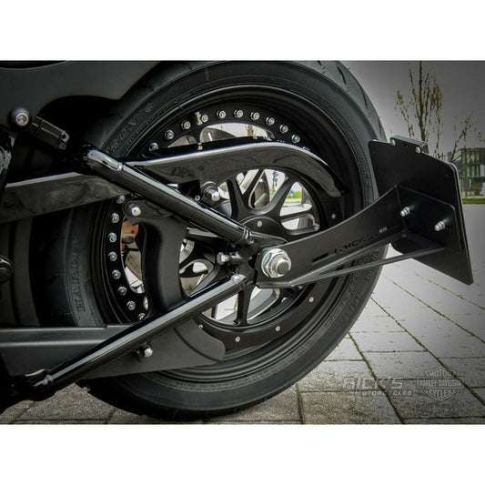 *14 DAYS EXTRA TRANSIT TIME* Rick''s Motorcycles, side mount license plate kit. Black