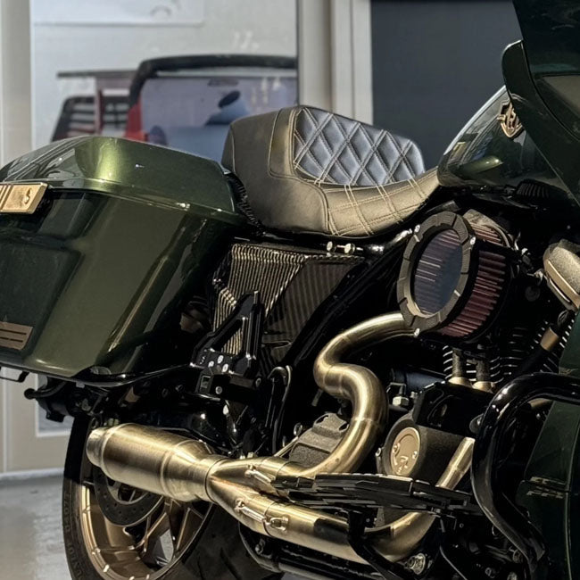 Tommy & Sons, FXR style carbon side cover set. Woven