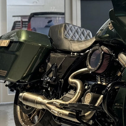 Tommy & Sons, FXR style carbon side cover set. Woven